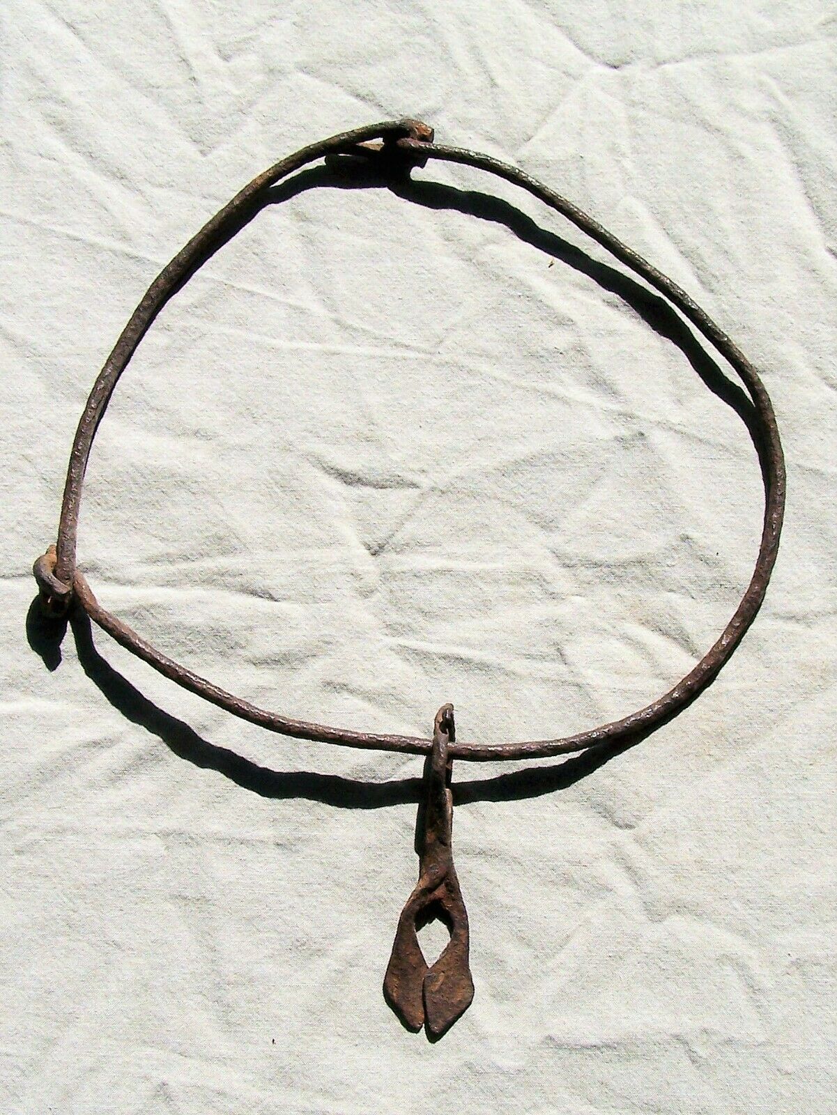 African Dogon Priest's Iron Hogon Duge Necklace From Mali 11" Length